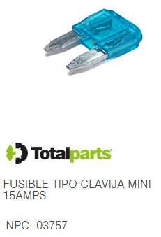 FUSIBLE TIPO CLAVIJA MINI 15 AMPS (Azul)