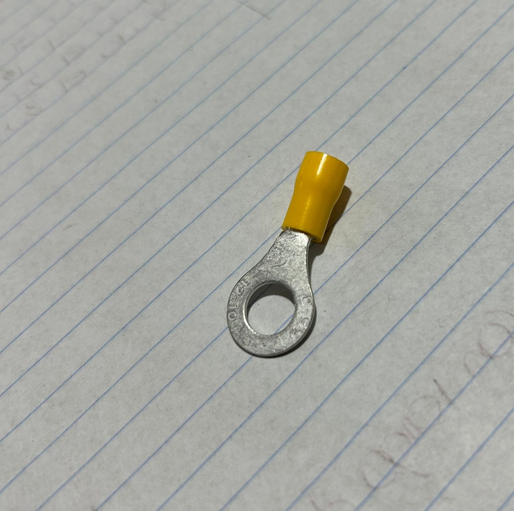 TERMINAL AISLADA AMARILLA REDONDA 5/16