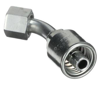 CRIMPABLE CODO 45° CARA PLANA HEMBRA #4 A 1/4"