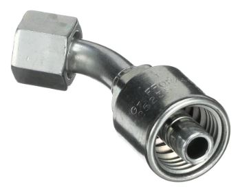 CRIMPABLE CODO 45° CARA PLANA HEMBRA #6 A 3/8"