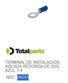 [18-ITM6B] TERMINAL DE INSTALACION AISLADA REDONDA DE OJO AZUL 1/4"